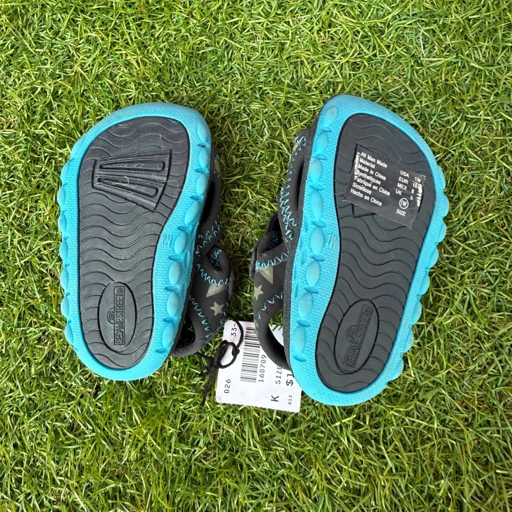 Vtg Y2K Cookie Monster‎ Sesame Street Sandals Infant Size 1 Kidcore Deadstock